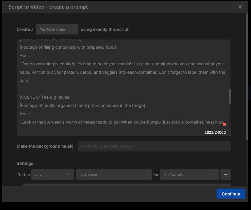 How to Make a Faceless YouTube Video Easily 14 add your script to create faceless video