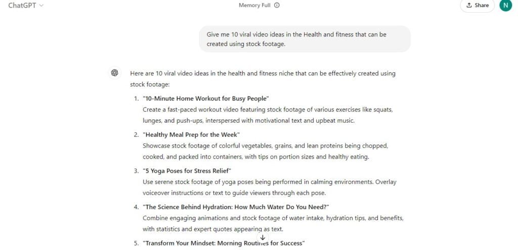 How to Make a Faceless YouTube Video Easily 10 use chatgpt to get ideas about creating faceless youtube videos